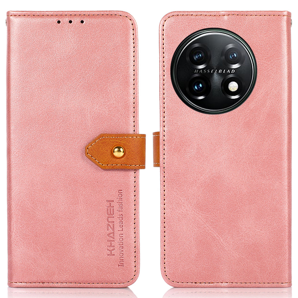 KHAZNEH For OnePlus 11 5G Cowhide Texture PU Leather Phone Case Gold Buckle Stand Wallet Flip Protective Cover KHAZNEH For OnePlus 11 5G Cowhide Texture PU Leather Phone Case Gold Buckle Stand Wallet Flip Protective Cover